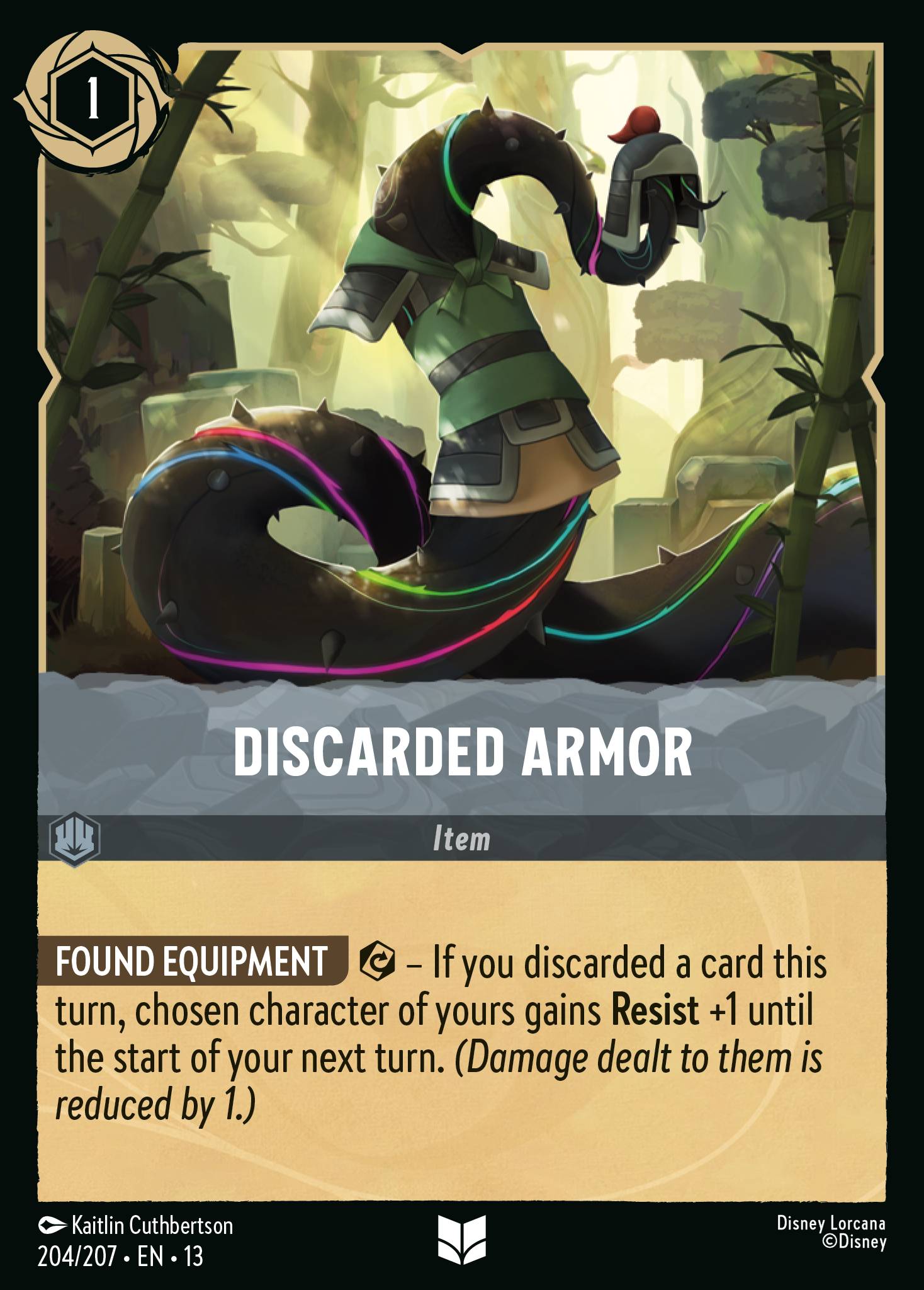 Carta Discarded Armor del set Attack of the Vine!