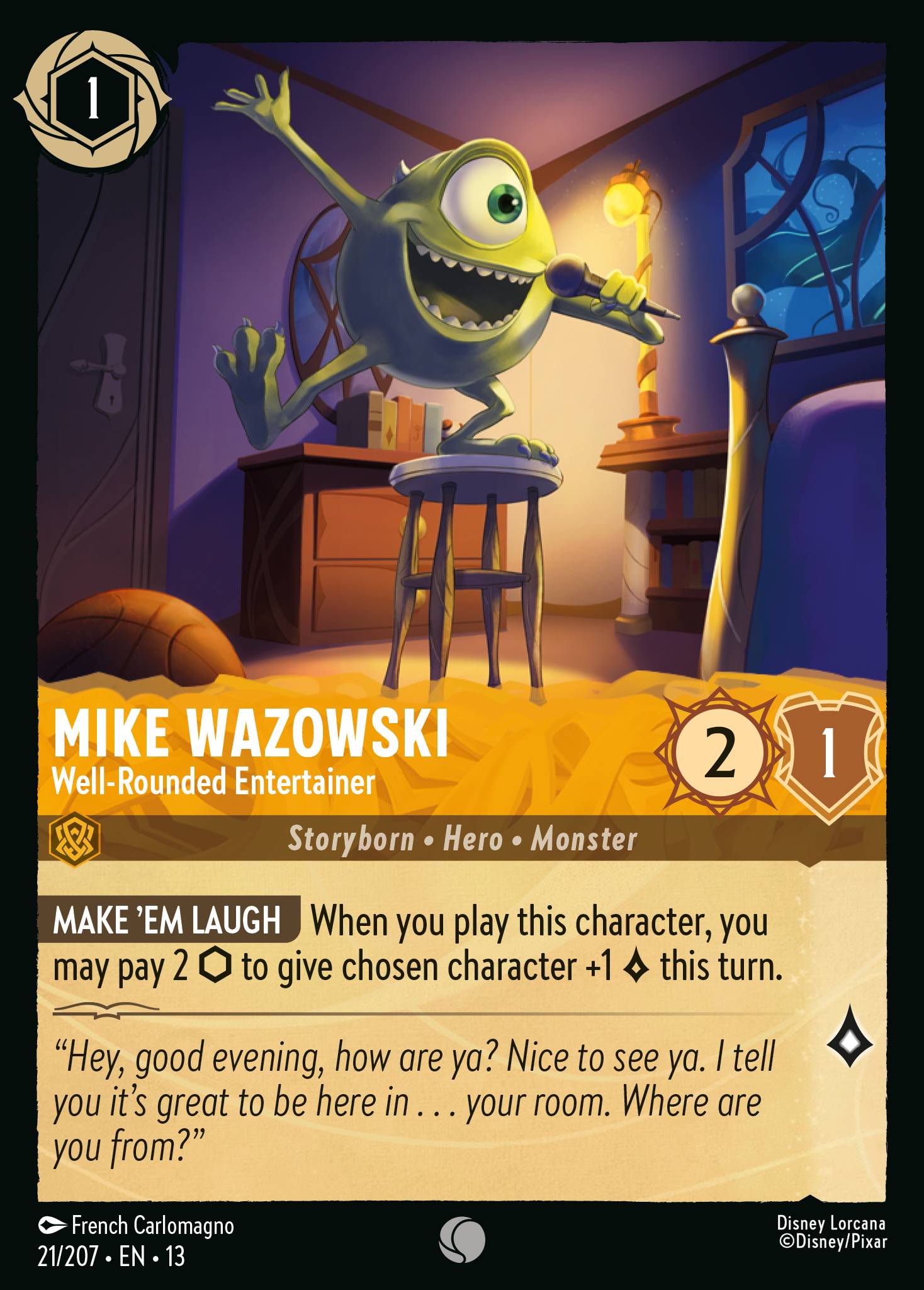 Carta Mike Wazowski - Well-Rounded Entertainer del set Attack of the Vine!