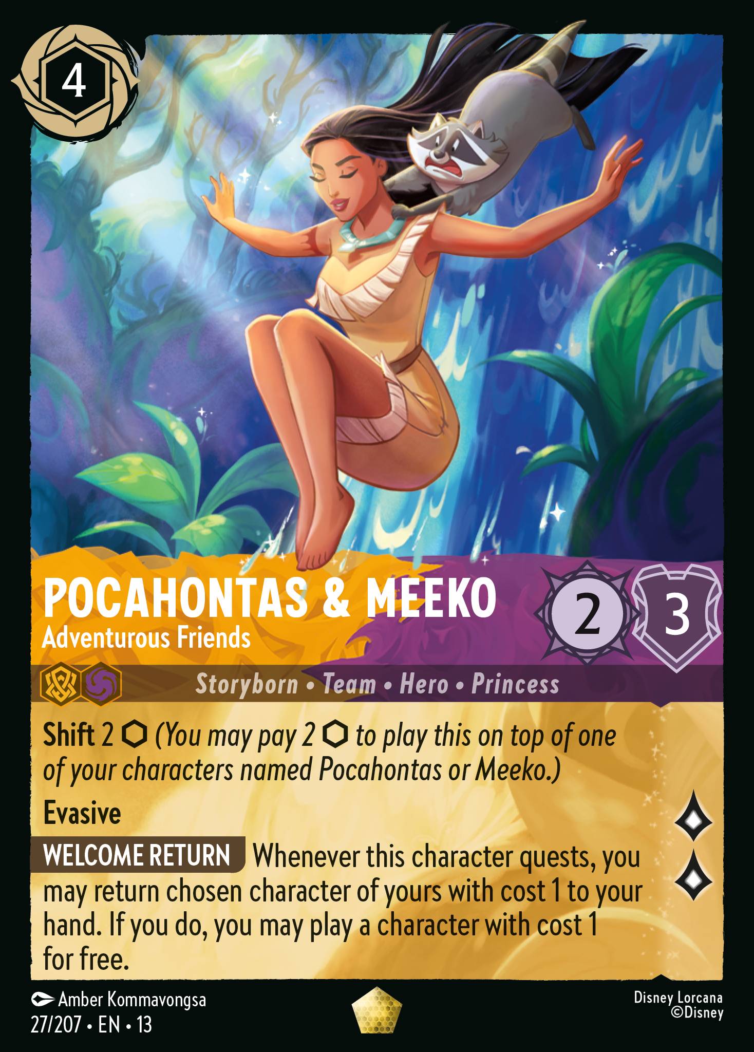 Carta Pocahontas & Meeko - Adventurous Friends del set Attack of the Vine!