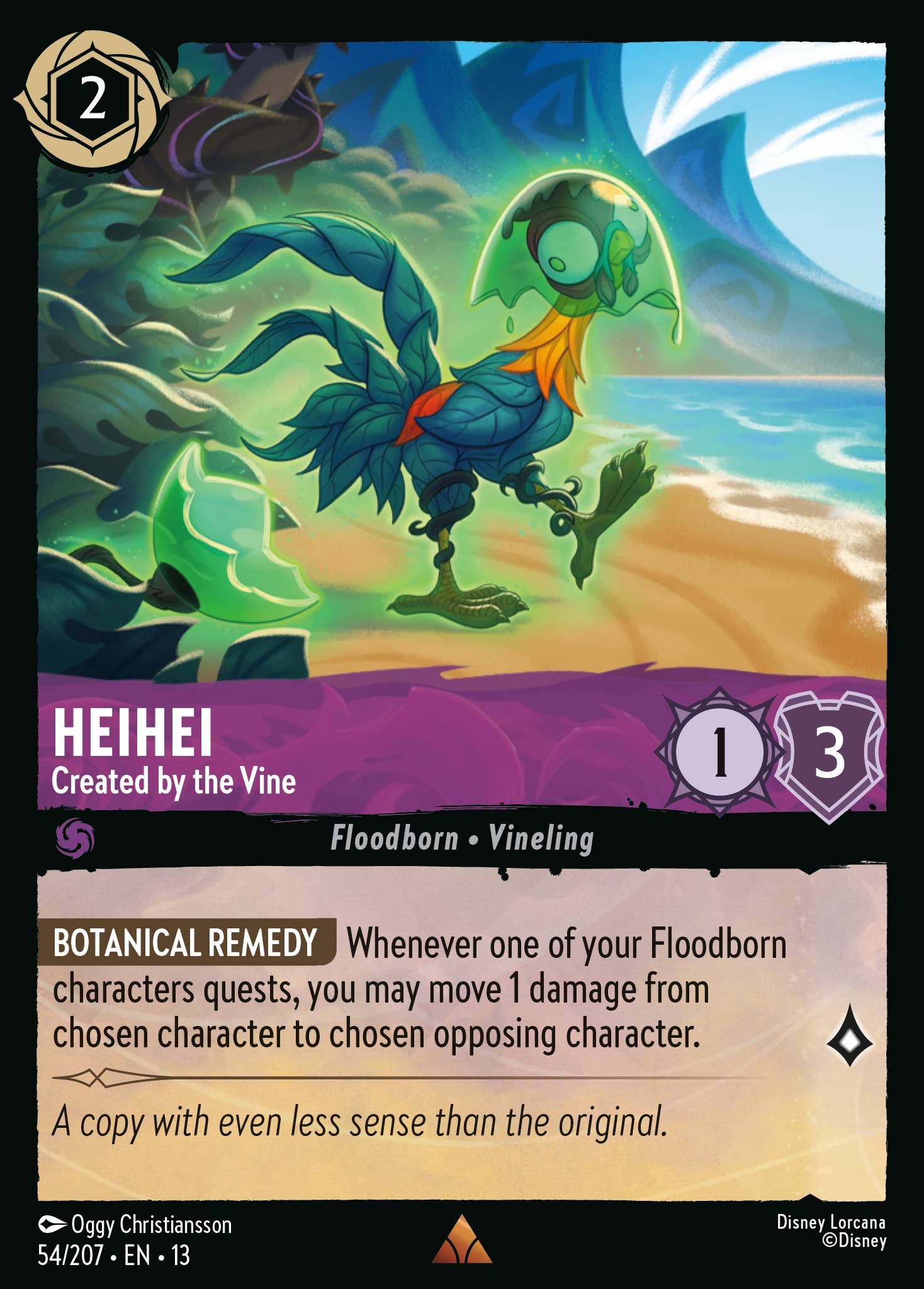 Carta HeiHei - Created by the Vine del set Attack of the Vine!