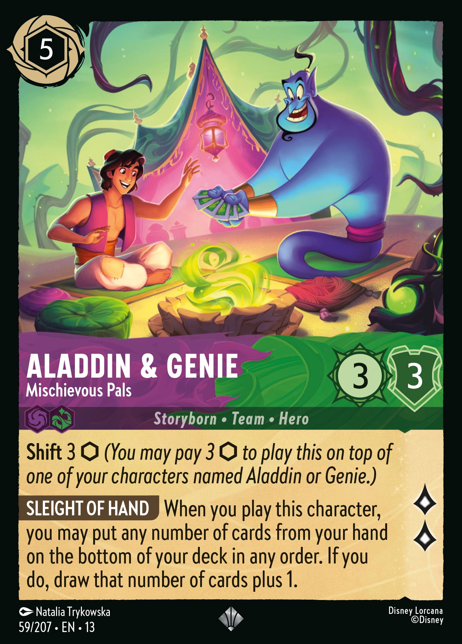 Carta Aladdin & Genie - Mischievous Pals del set Attack of the Vine!