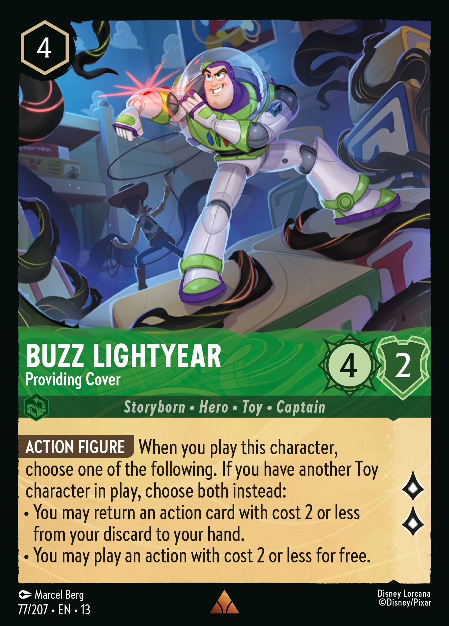 Carta Buzz Lightyear - Providing Cover del set Attack of the Vine!