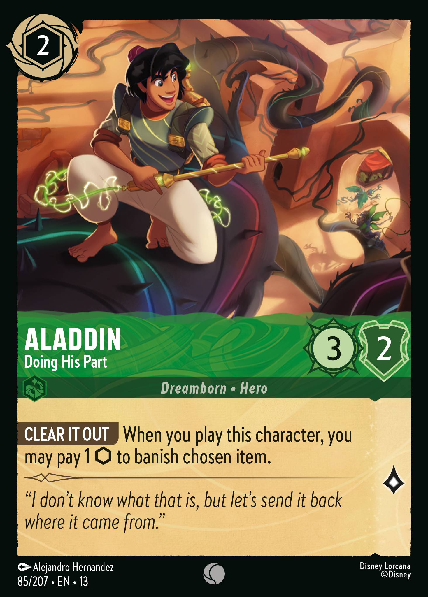 Carta Aladdin - Doing His Part del set Attack of the Vine!