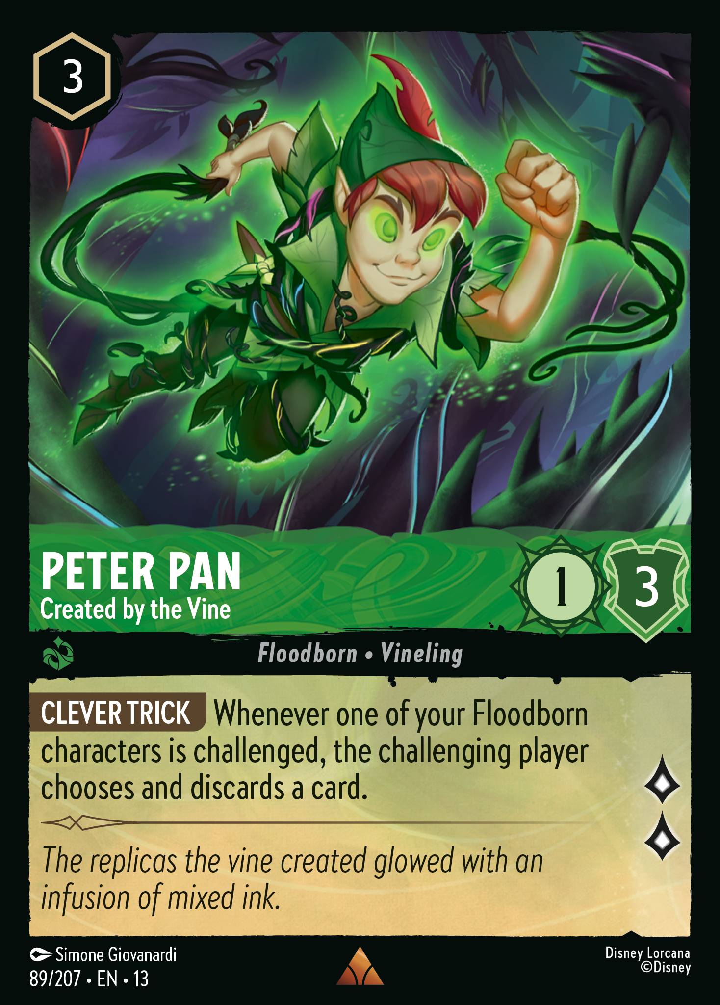 Carta Peter Pan - Created by the Vine del set Attack of the Vine!