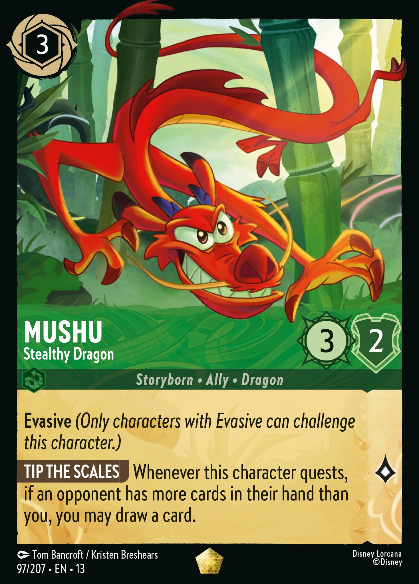 Carta Mushu - Stealthy Dragon del set Attack of the Vine!