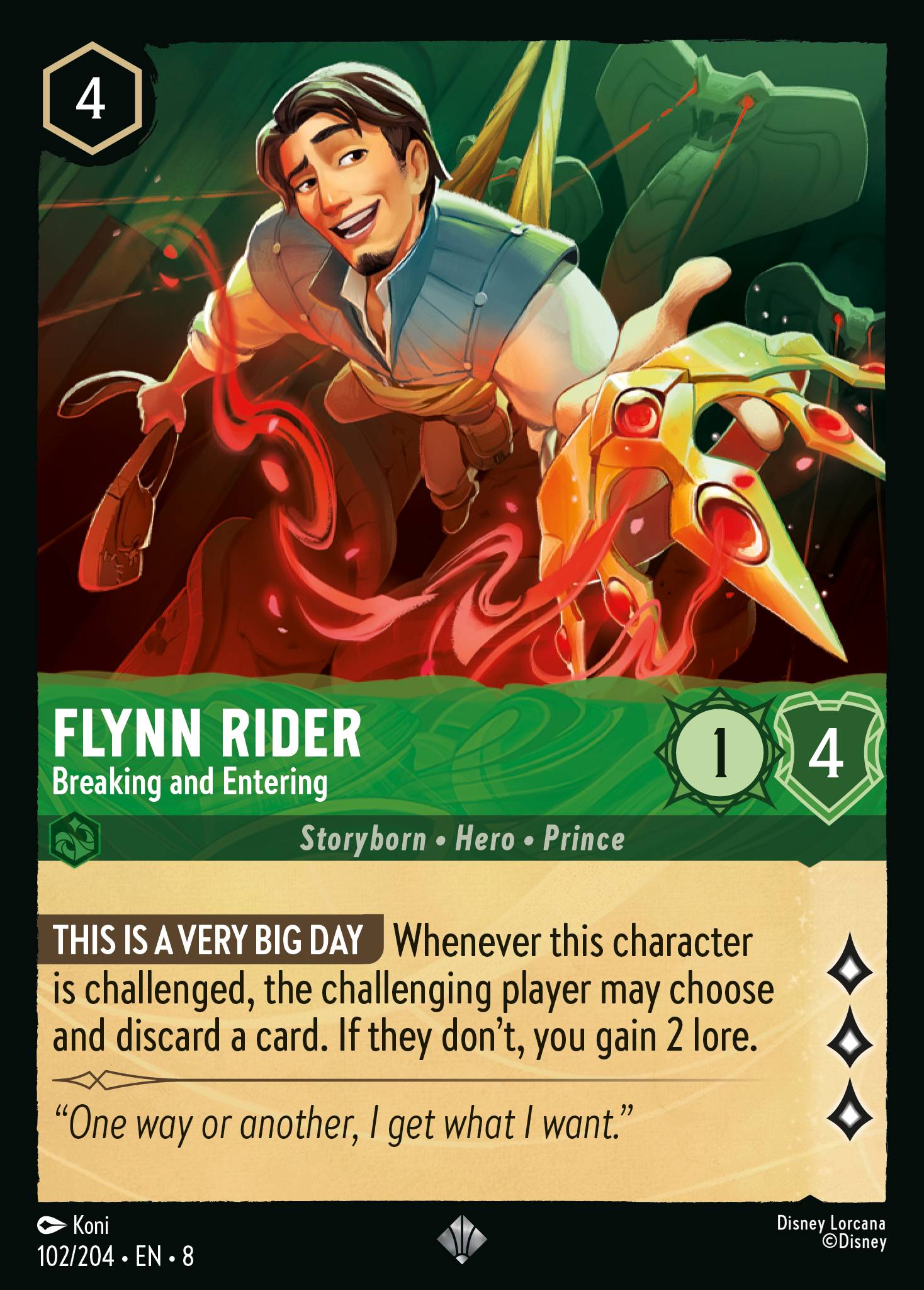 Carta Flynn Rider - Breaking and Entering del set Reign of Jafar