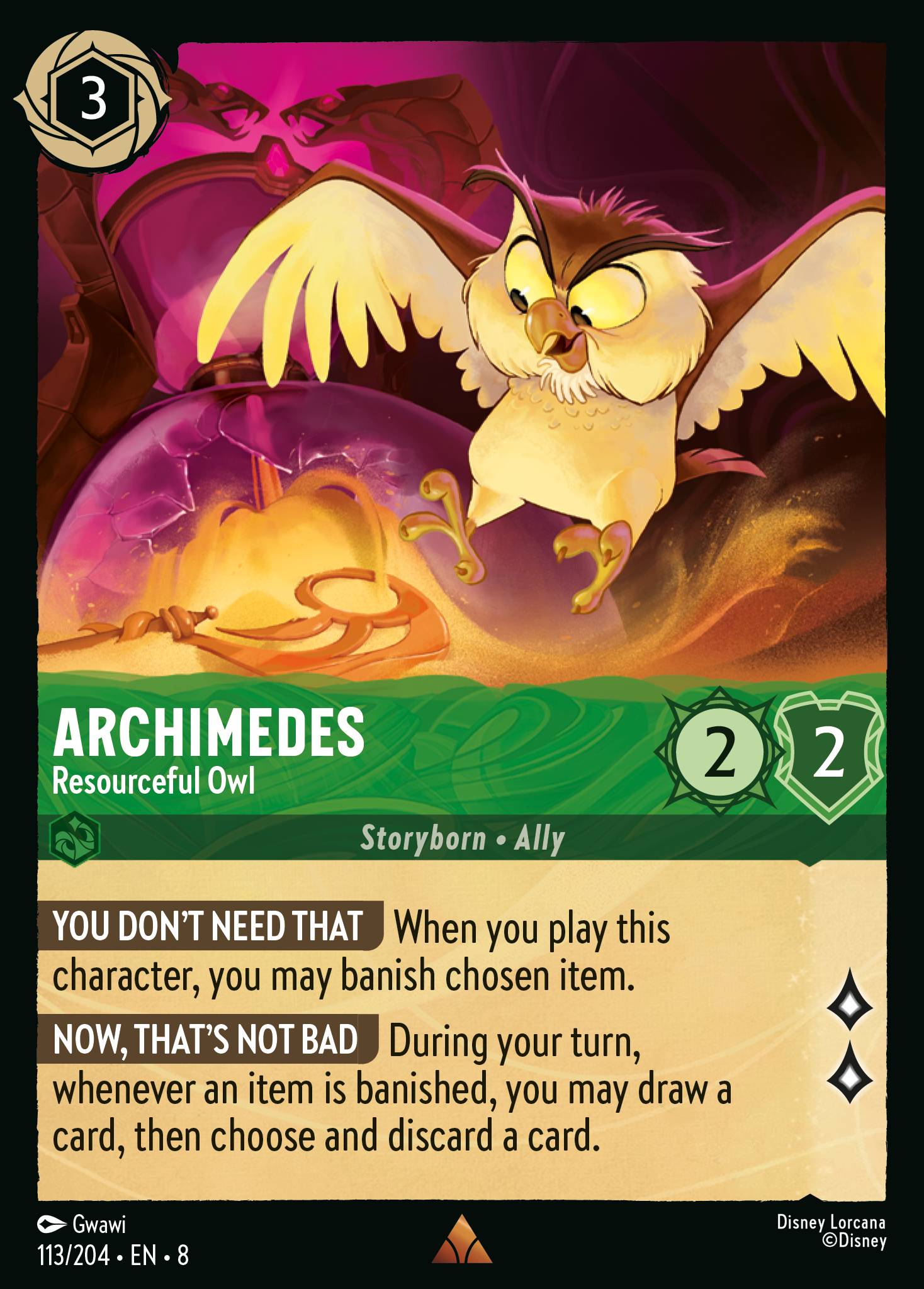 Carta Archimedes - Resourceful Owl del set Reign of Jafar