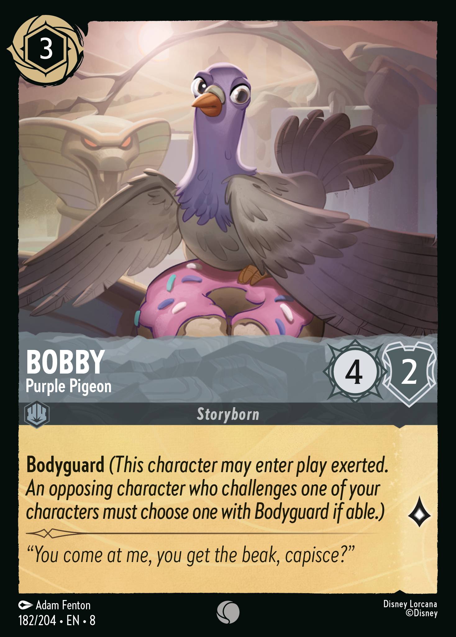 Carta Bobby - Purple Pigeon del set Reign of Jafar