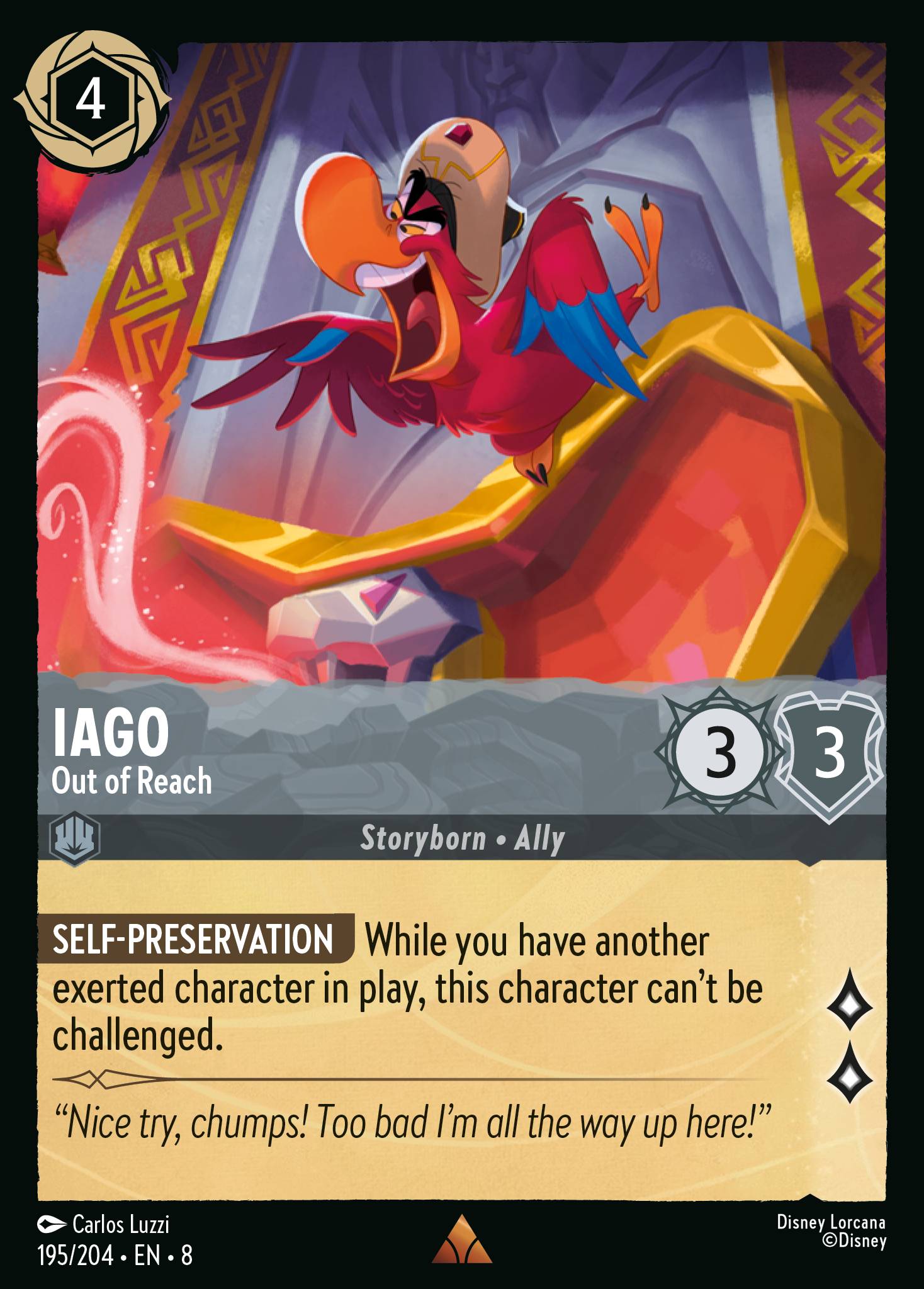 Carta Iago - Out of Reach del set Reign of Jafar