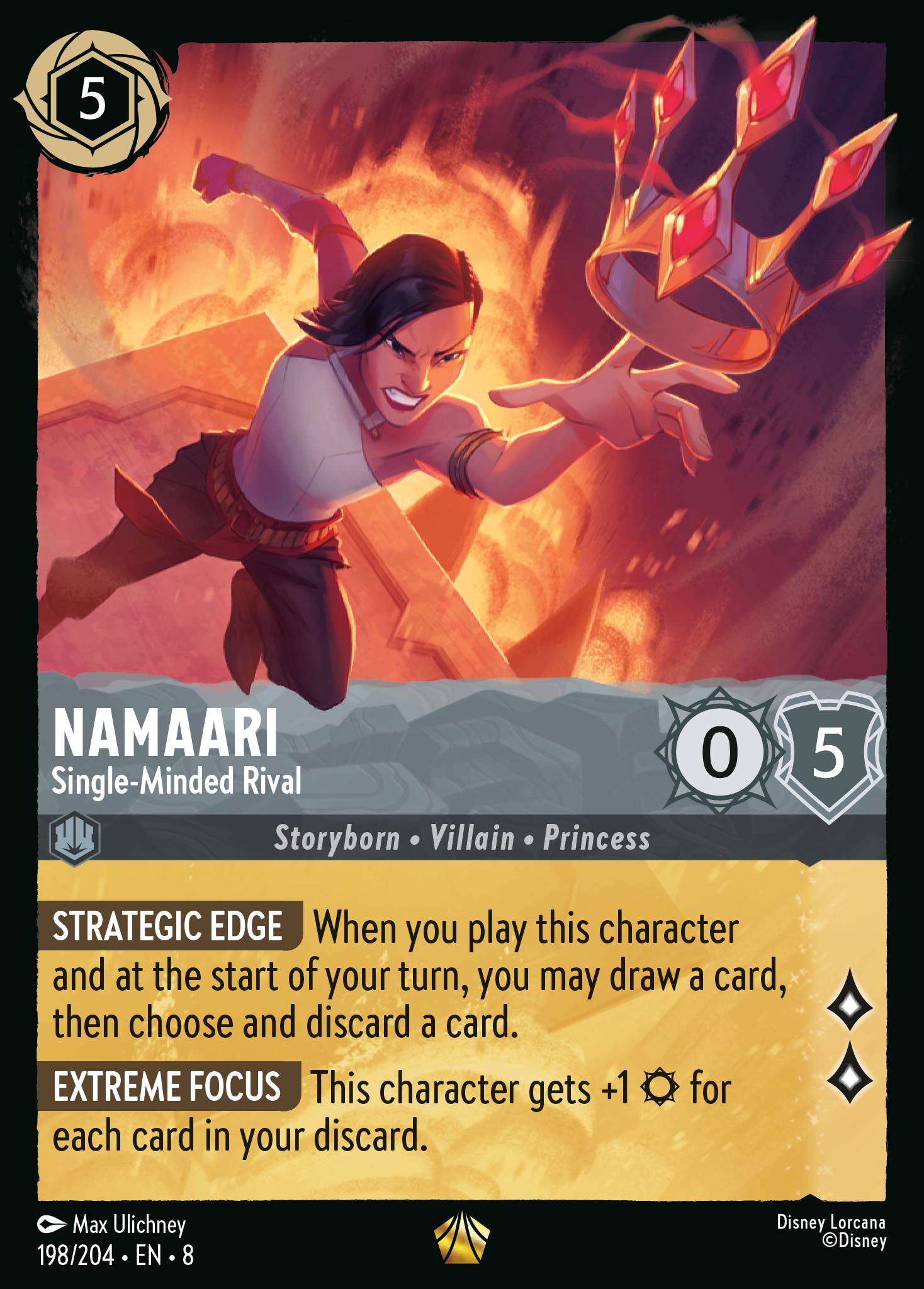 Carta Namaari - Single-Minded Rival del set Reign of Jafar