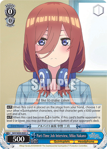 Part-Time Job Interview, Miku Nakano