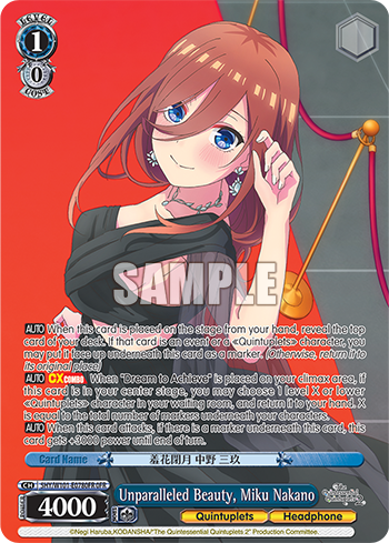 Unparalleled Beauty, Miku Nakano