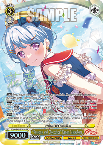 “Reasons and Objectives” Kanon Matsubara