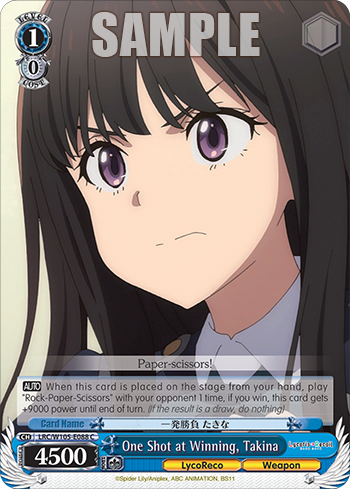 One Shot at Winning, Takina