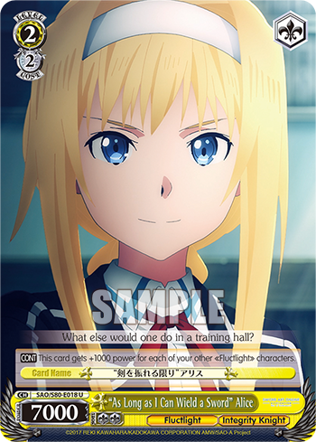 "As Long as I Can Wield a Sword" Alice