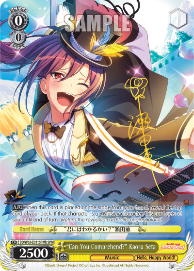 "Can You Comprehend?" Kaoru Seta