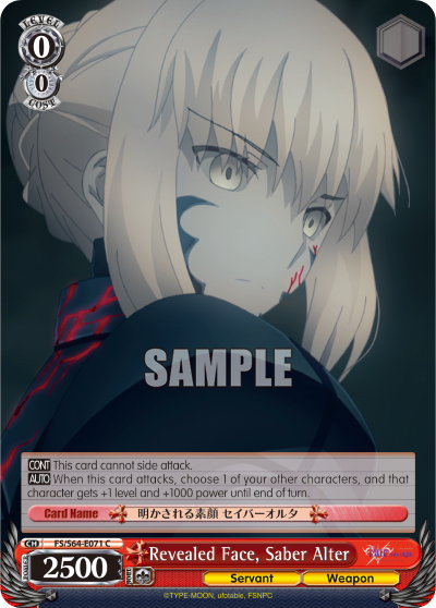 Revealed Face, Saber Alter