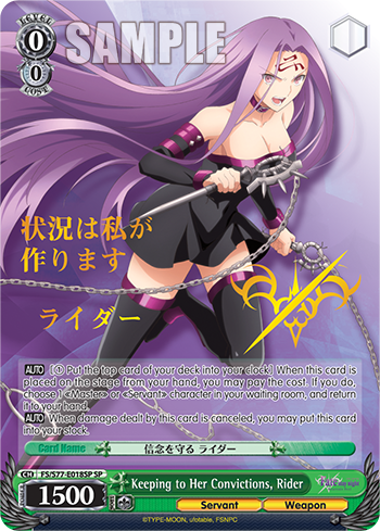 Keeping to Her Convictions, Rider
