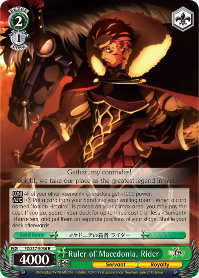Ruler of Macedonia, Rider
