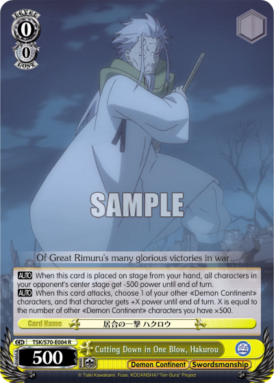Cutting Down in One Blow, Hakurou