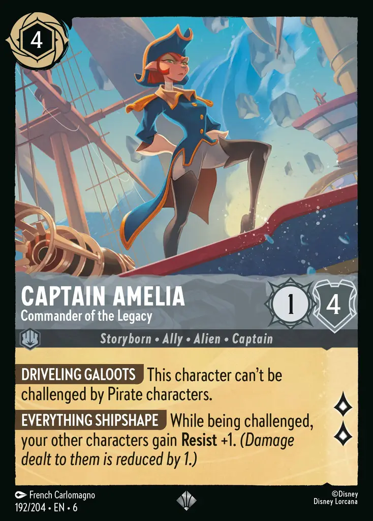 Carta Captain Amelia - Commander of the Legacy del set Azurite Sea