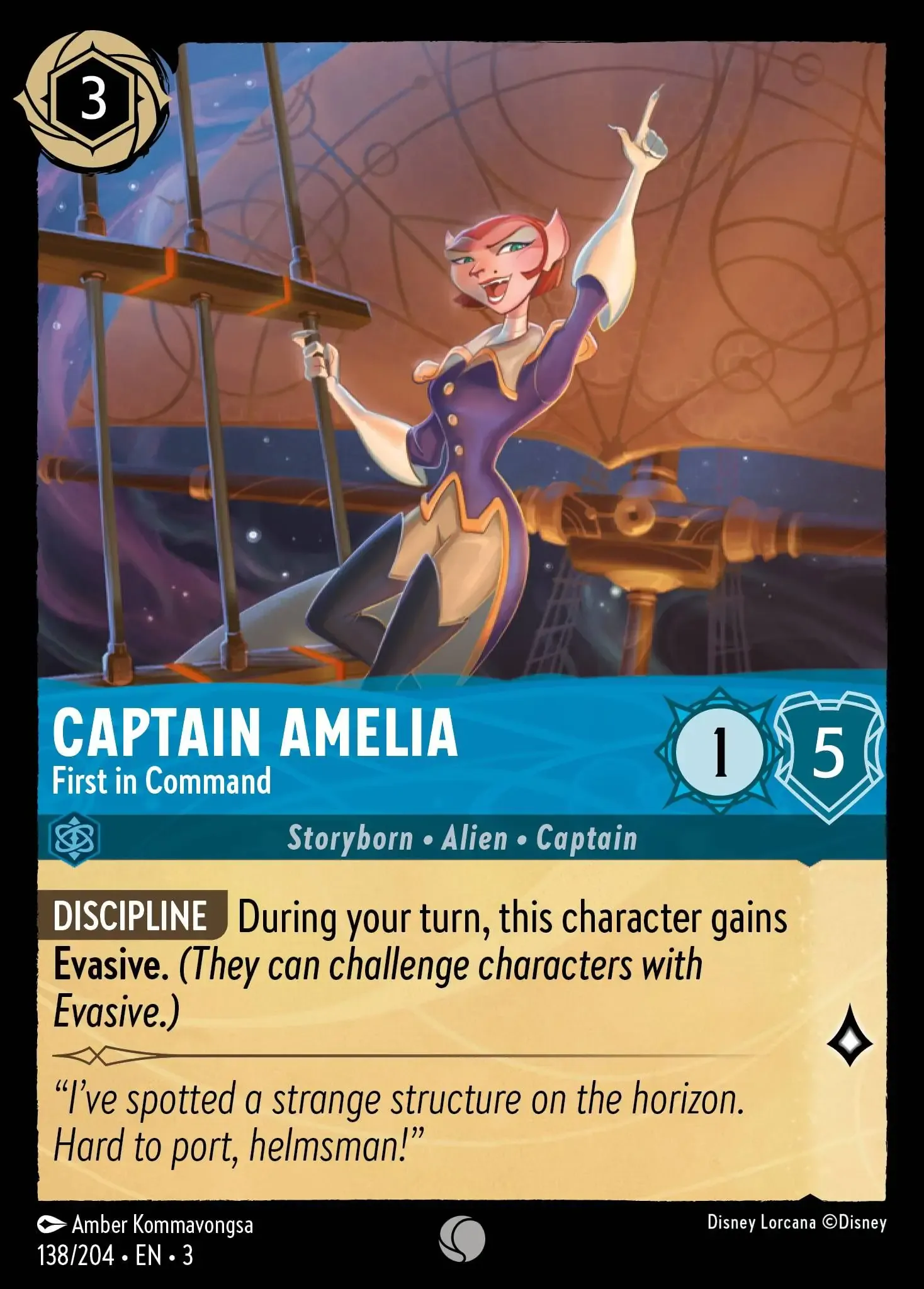 Carta Captain Amelia - First in Command del set Into the Inklands
