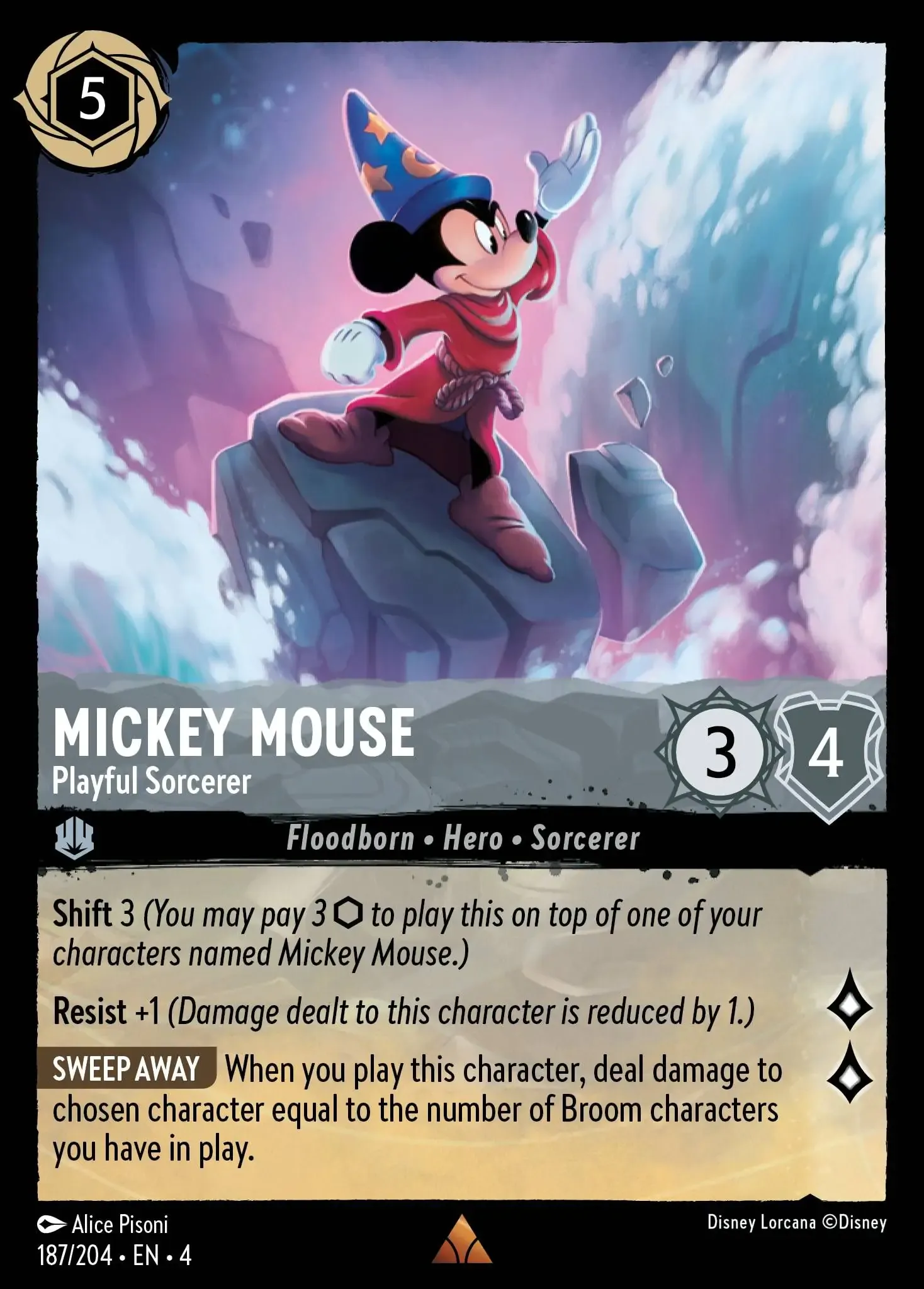 Carta Mickey Mouse - Playful Sorcerer del set Ursula's Return