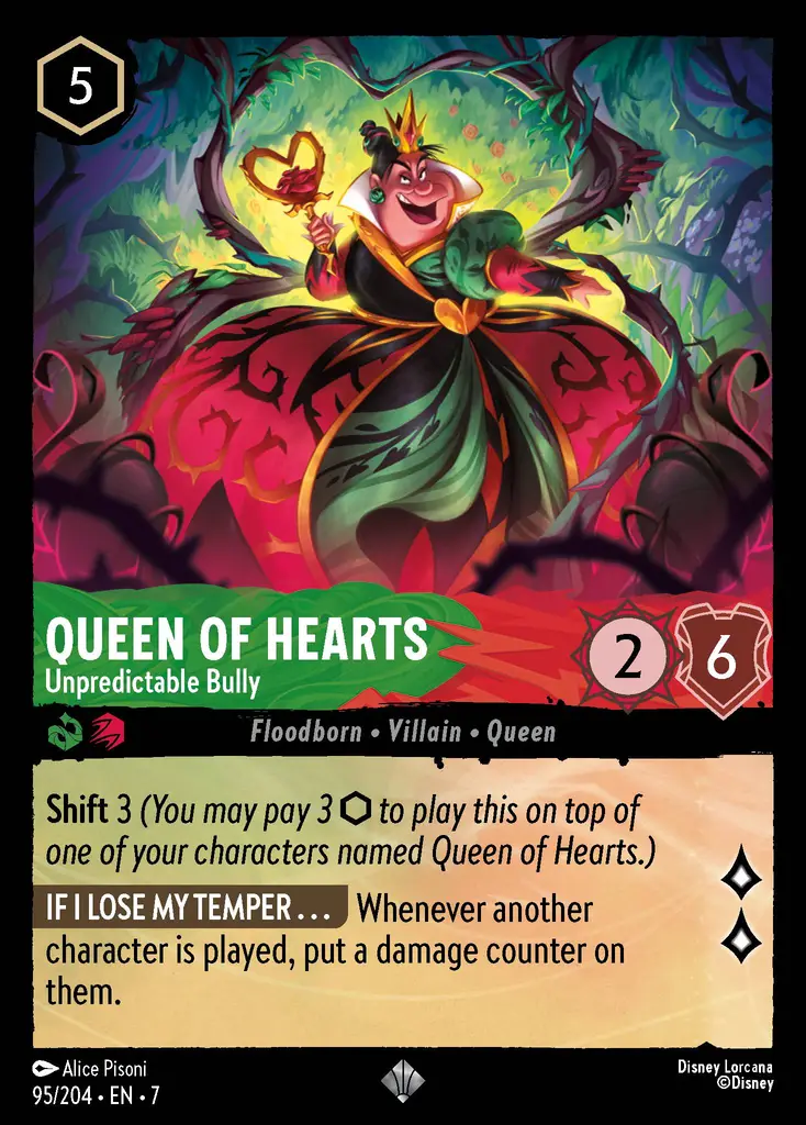 Carta Queen of Hearts - Unpredictable Bully del set Archazia's Island