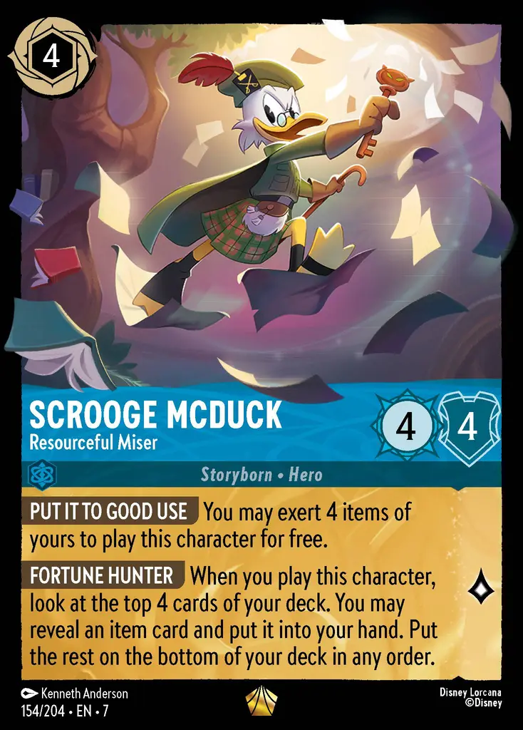 Carta Scrooge McDuck - Resourceful Miser del set Archazia's Island
