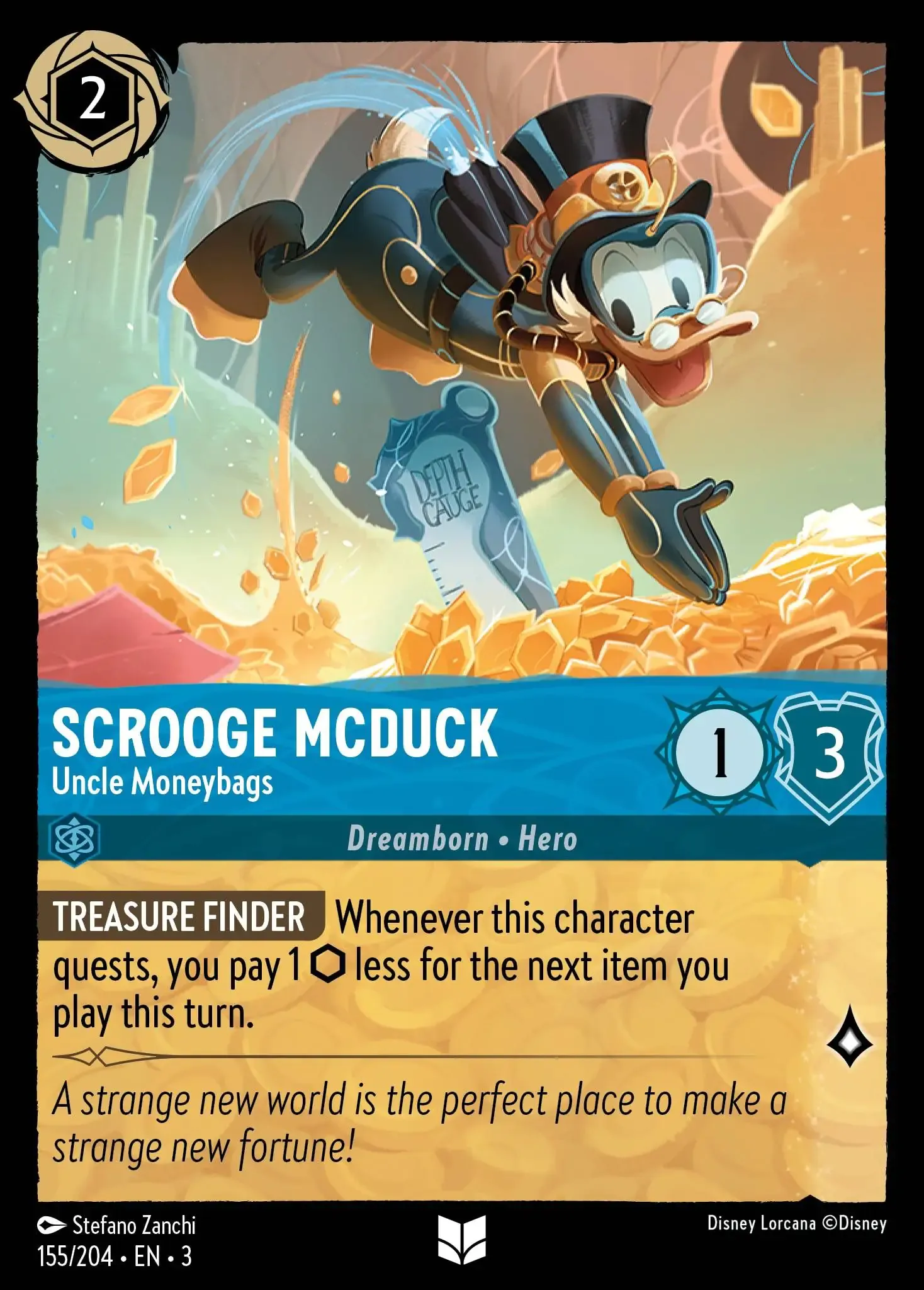 Carta Scrooge McDuck - Uncle Moneybags del set Into the Inklands