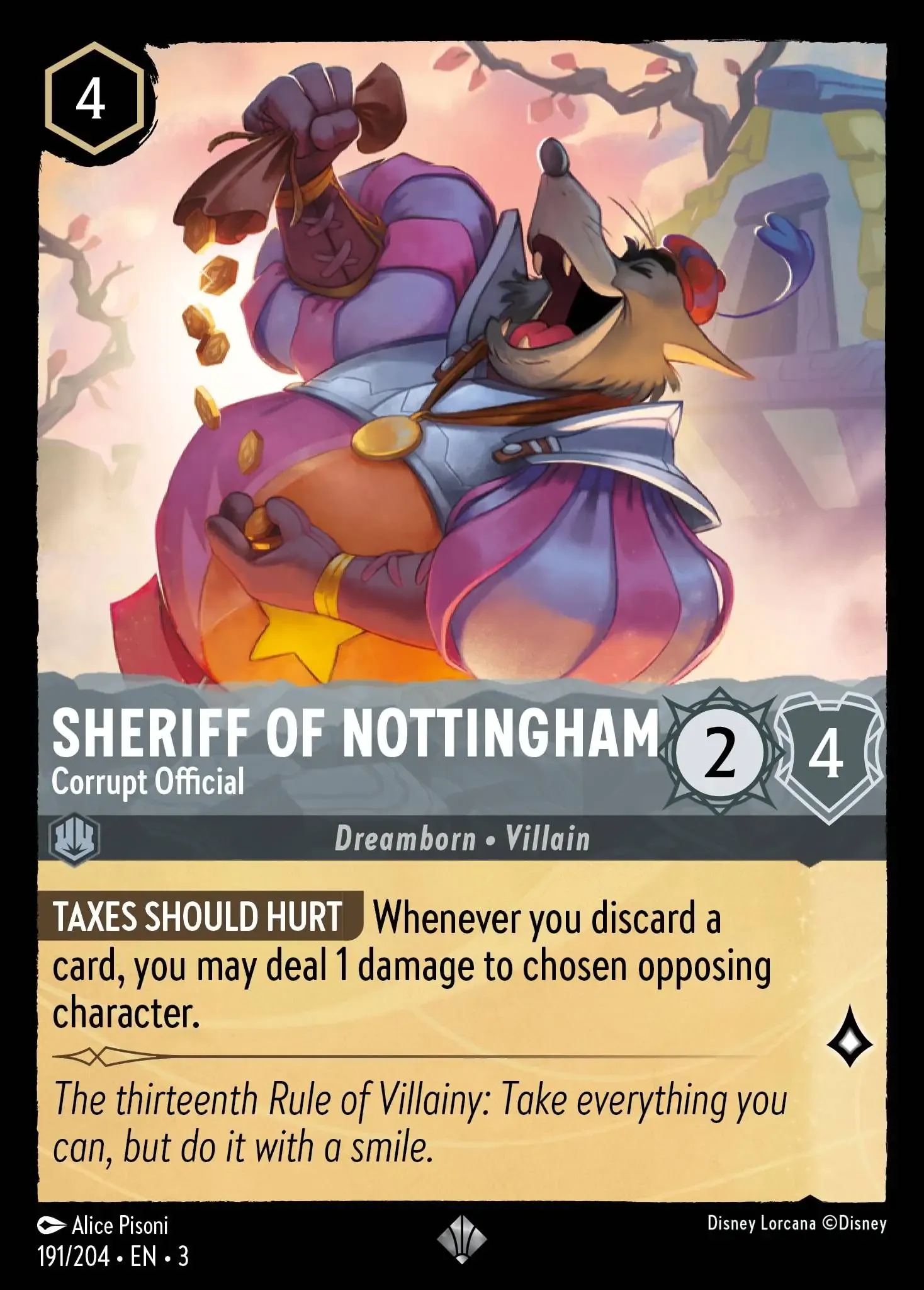 Carta Sheriff of Nottingham - Corrupt Official del set Into the Inklands