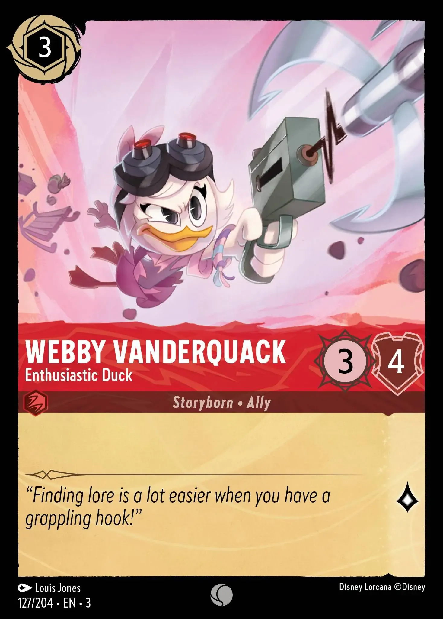 Carta Webby Vanderquack - Enthusiastic Duck del set Into the Inklands