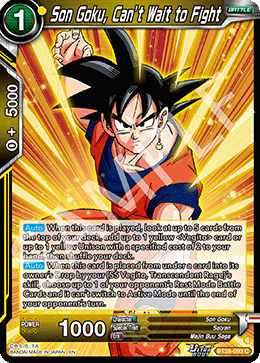 Son Goku, Can’t Wait to Fight